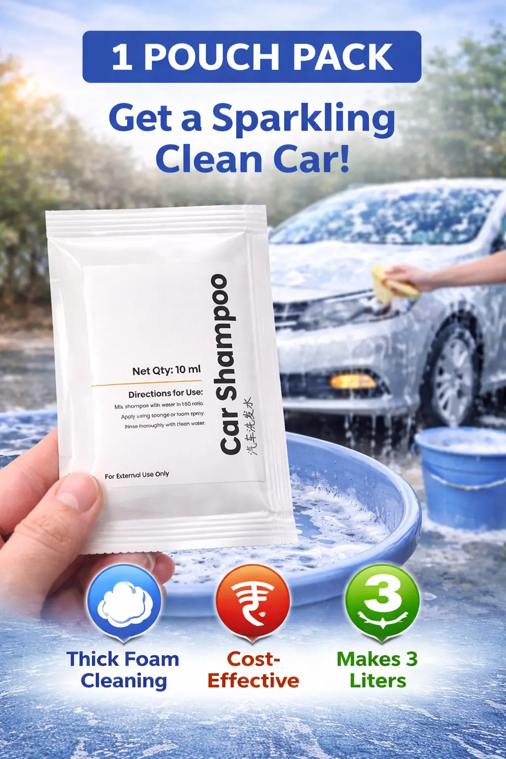 Car Shampoo Pouch 10ml